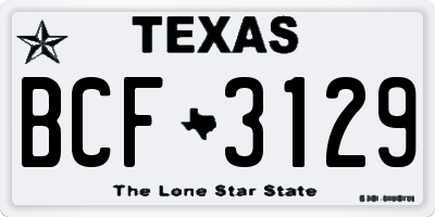 TX license plate BCF3129