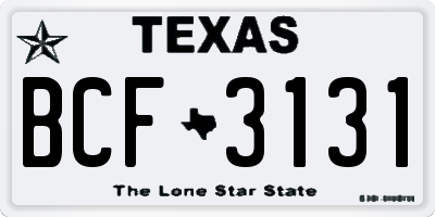 TX license plate BCF3131
