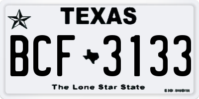 TX license plate BCF3133