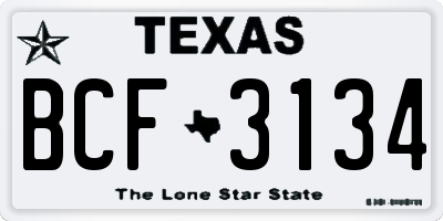 TX license plate BCF3134