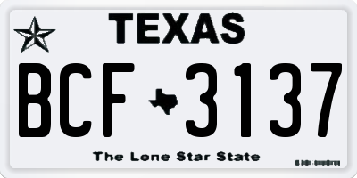 TX license plate BCF3137