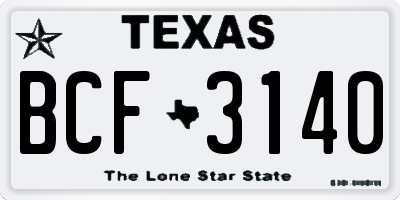 TX license plate BCF3140