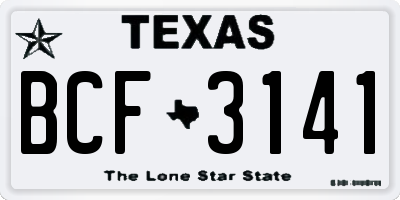 TX license plate BCF3141