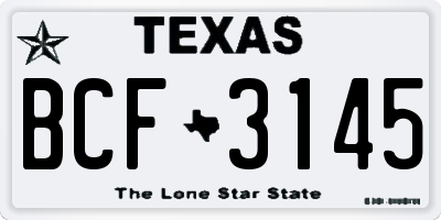 TX license plate BCF3145