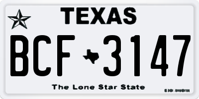 TX license plate BCF3147