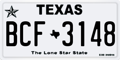 TX license plate BCF3148