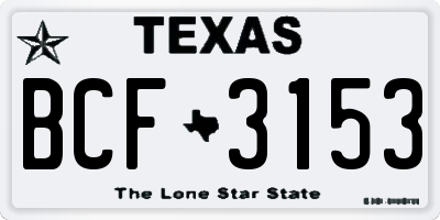 TX license plate BCF3153