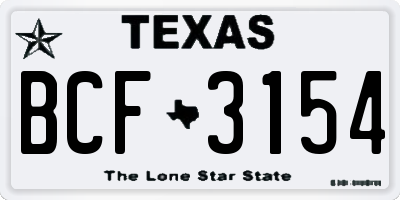 TX license plate BCF3154