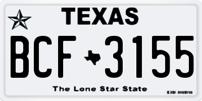 TX license plate BCF3155