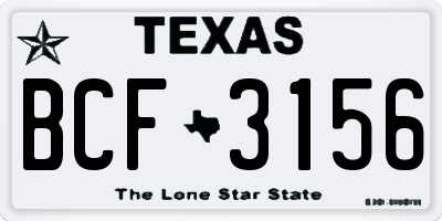 TX license plate BCF3156