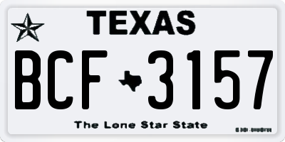 TX license plate BCF3157