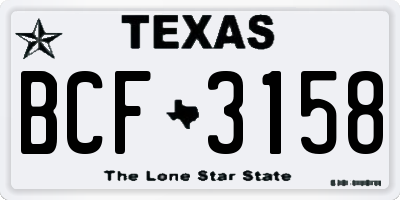TX license plate BCF3158