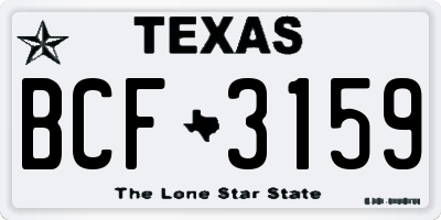 TX license plate BCF3159