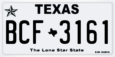 TX license plate BCF3161
