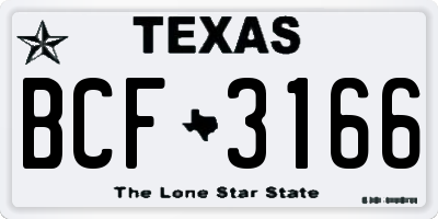TX license plate BCF3166