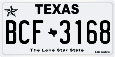 TX license plate BCF3168