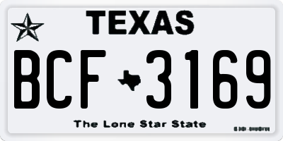 TX license plate BCF3169