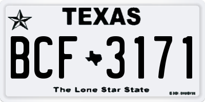 TX license plate BCF3171
