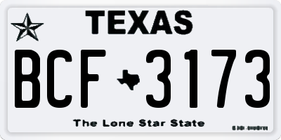 TX license plate BCF3173