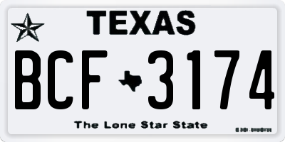 TX license plate BCF3174