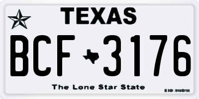 TX license plate BCF3176