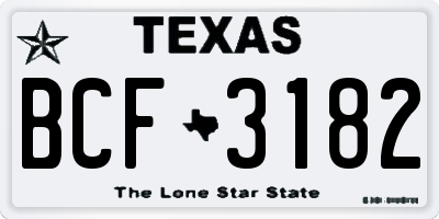 TX license plate BCF3182