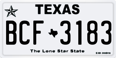 TX license plate BCF3183