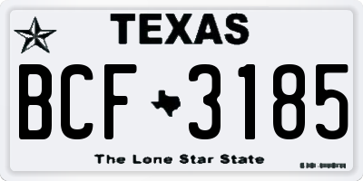 TX license plate BCF3185