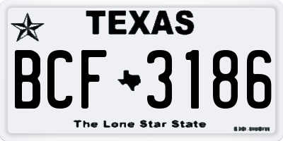 TX license plate BCF3186