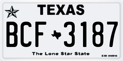 TX license plate BCF3187