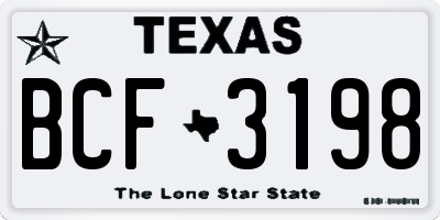 TX license plate BCF3198