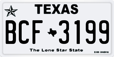 TX license plate BCF3199