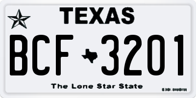 TX license plate BCF3201