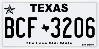 TX license plate BCF3206
