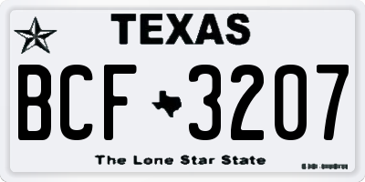 TX license plate BCF3207
