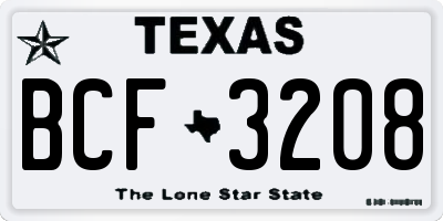 TX license plate BCF3208