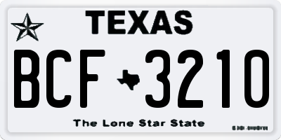 TX license plate BCF3210