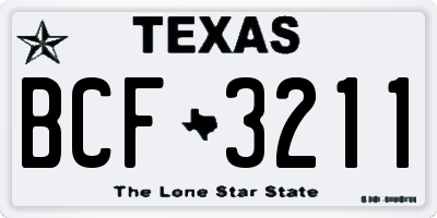 TX license plate BCF3211
