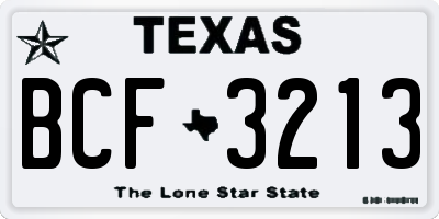 TX license plate BCF3213