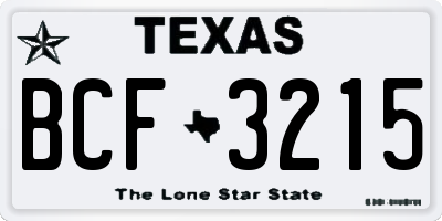 TX license plate BCF3215