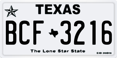 TX license plate BCF3216
