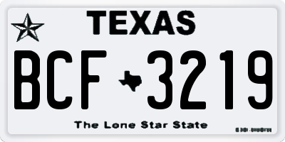 TX license plate BCF3219