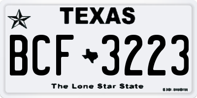 TX license plate BCF3223
