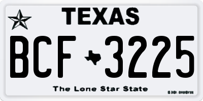 TX license plate BCF3225