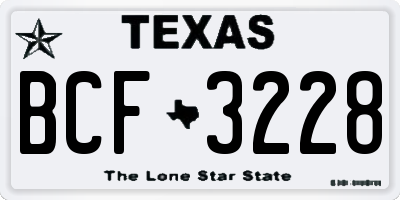 TX license plate BCF3228