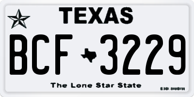 TX license plate BCF3229