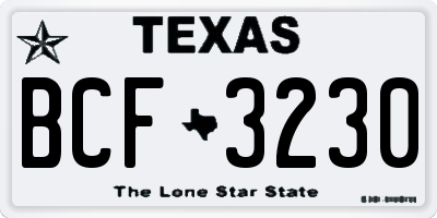 TX license plate BCF3230