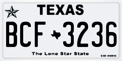TX license plate BCF3236