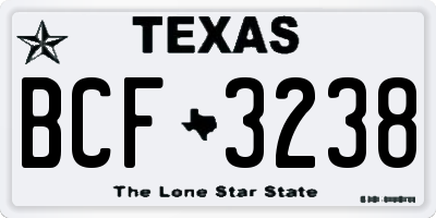 TX license plate BCF3238