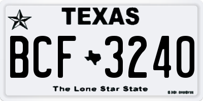 TX license plate BCF3240